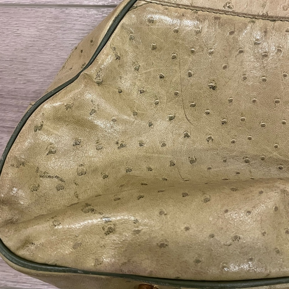 Christian Dior Rare Ostrich Saddle Green Bowler Bag - Picture 4 of 16